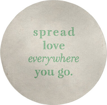 East Urban Home Handwritten Spread Love Quote Poly Chenille Rug