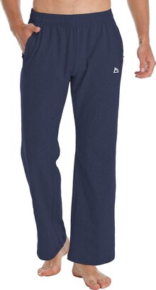 FEDTOSING Mens Joggers Sweatpants Open Hem Tracksuit Bottoms Cotton Gym  Yoga Trousers with Zip Pockets Lightgrey 3XL - ShopStyle