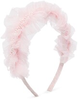 Thumbnail for your product : Charabia Ruffled Faux-Pearl Embellished Hairband