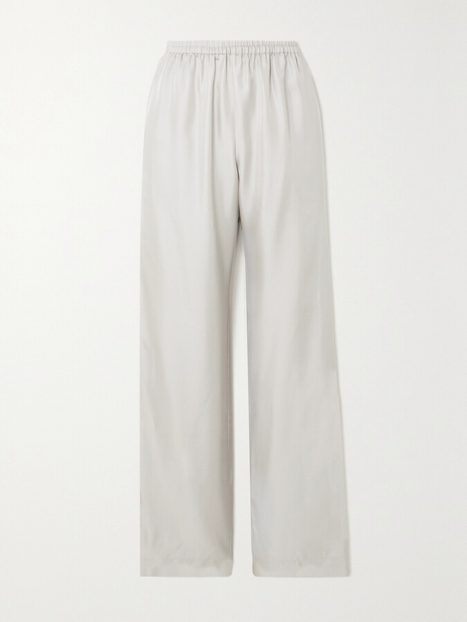 パンツ LOULOU PANTS (SALLY) Loulou de Saison Alera Silk Straight-Leg Pants | Saks Fifth