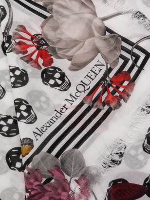Alexander McQueen Skull floral print scarf