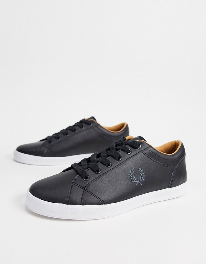 Fred Perry Baseline leather sneakers in black - ShopStyle