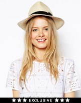 Thumbnail for your product : Catarzi Exclusive to ASOS Straw Hat with Black Ribbon