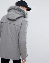 Thumbnail for your product : New Look Parka With Borg Lined Hood In Grey