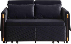 Soft and Cozy Velvet Sofa Bed Convertible Sofa with Side Pockets