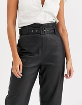 Thumbnail for your product : Gestuz Suri leather trousers with zip detail