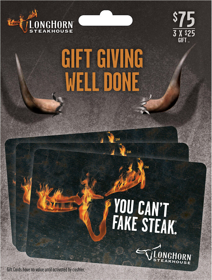 LongHorn Steakhouse Gift Card Multi-Pack, 3 x $25