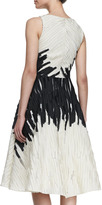Thumbnail for your product : Lela Rose Textured Full-Skirt Jacquard Dress