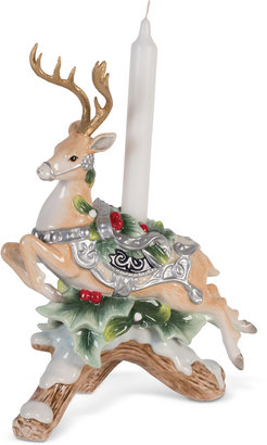 Fitz & Floyd Bristol Holiday Deer Taper Candleholder Figurine