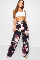 Thumbnail for your product : boohoo Petite Oriental Print Wide Leg Trouser