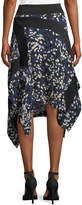 Thumbnail for your product : 3.1 Phillip Lim Layered Painted-Dot Silk Midi Skirt w/ Rib Details