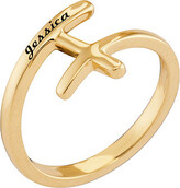 Thumbnail for your product : Fine Jewelry Personalized 10K Yellow Gold Sideways Cross Name Ring