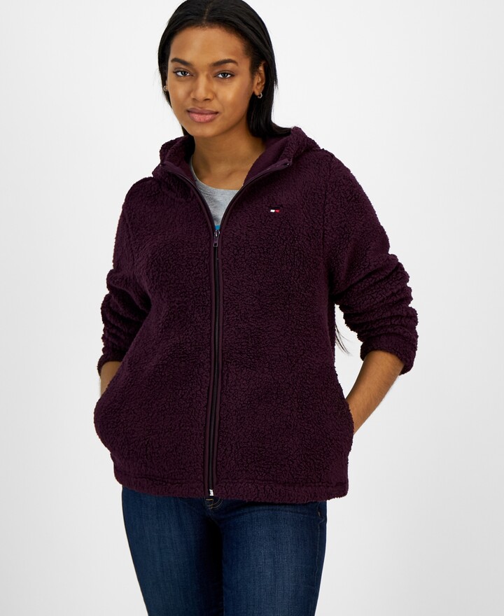Tommy Hilfiger Women's Faux Sherpa Full-Zip Hoodie - ShopStyle Casual  Jackets