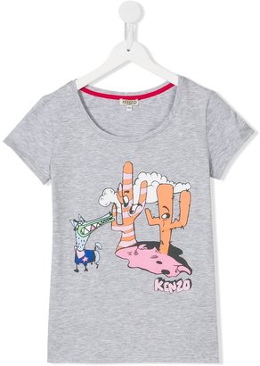 Kenzo Kids - Dancing Cactus printed T-shirt - kids - Cotton/Spandex/Elastane - 14 yrs