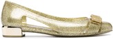 Thumbnail for your product : Ferragamo glitter Vara bow ballerina shoes