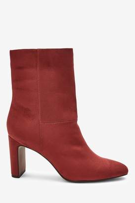 Next Womens Rust Forever Comfort Heeled Ankle Boots - Red