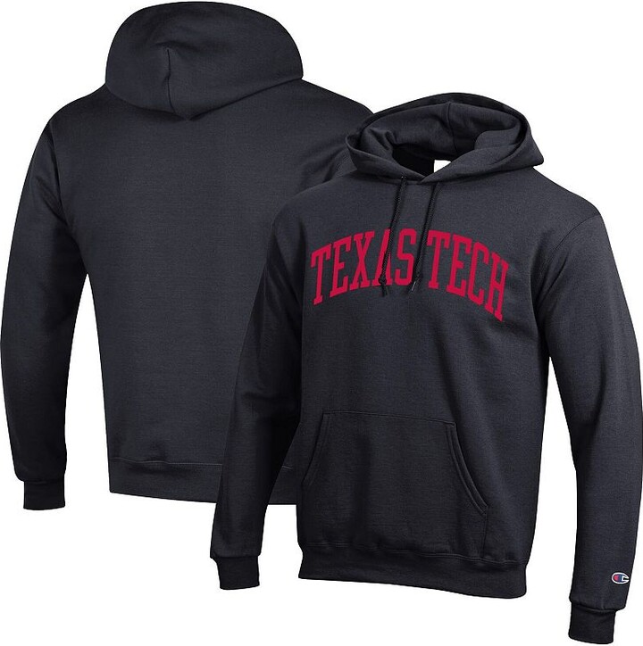 Men's Champion Black Texas Tech Red Raiders Basic Arch Fleece Pullover Hoodie