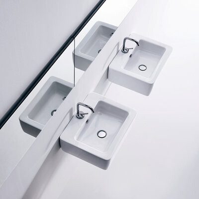 Ego Ceramic 19.7" Wall Mount Bathroom Sink with Overflow