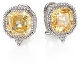 Thumbnail for your product : Judith Ripka Estate Canary Crystal & Sterling Silver Square Earrings