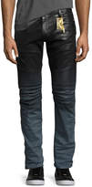 Thumbnail for your product : Robin's Jeans Dip-Dye Coated Skinny Moto Jeans, Black/Blue