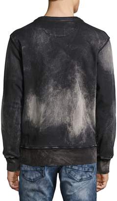 PRPS Universal Fleece Crewneck Sweatshirt with Drawstring, Black