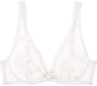 Agent Provocateur Luxx Lace-trimmed Embroidered Tulle Underwired Bra