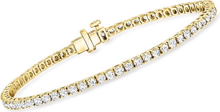 Ross-Simons Lab-Grown Diamond Tennis Bracelet in 18kt Gold Over Sterling
