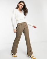 Thumbnail for your product : And other stories & belted balloon sleeve sweater in off white