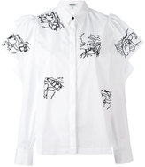 Kenzo - printed ruffle sleeve blouse - women - coton - 36