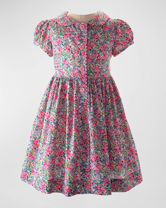 Rachel Riley Girl's Collared Floral-Print Dress, Size 3T-10