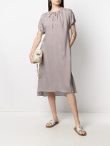 Thumbnail for your product : Peserico Stripe-Print Tie Neck Dress
