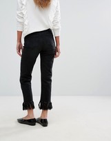 Thumbnail for your product : Miss Selfridge Tassel Hem Cropped Jeans