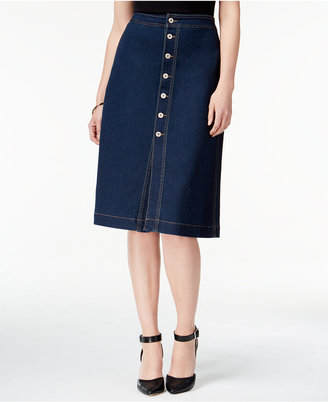 Style&Co. Style & Co. Button-Front Denim Skirt, Only at Macy's
