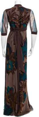 J. Mendel Printed Silk Evening Dress
