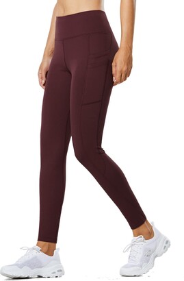 BALEAF Women's Fleece Lined Water Resistant Leggings High Waisted Thermal Running  Tights Winter Hiking Sports Trousers Pockets Red Wine XS - ShopStyle