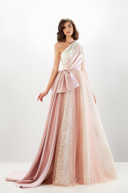 blush silk gown