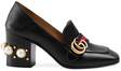 gucci leather midheel loafer