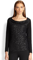 Thumbnail for your product : Donna Karan Sequined Cashmere Top