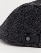 Thumbnail for your product : Ted Baker Fawdons textured wool flat cap in dark gray