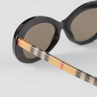 Burberry Vintage Check Detail Cat-eye Frame Sunglasses