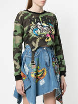 Thumbnail for your product : Jeremy Scott camouflage cropped sweatshirt