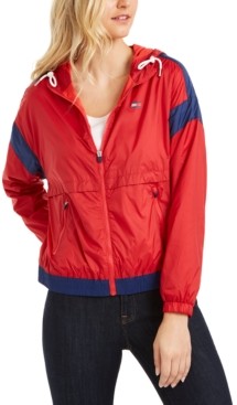 tommy hilfiger colorblocked pullover windbreaker jacket