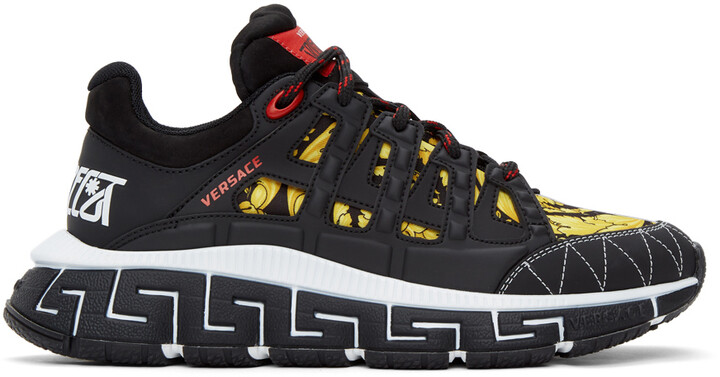 Versace Black & Yellow Trigreca Sneakers -