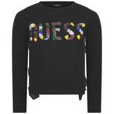 Thumbnail for your product : GUESS GuessGirls Black Embellished Logo Top