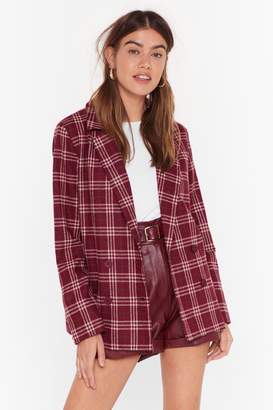 Nasty Gal Womens Let's Keep This Short Check Blazer - red - 14