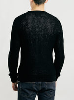 Thumbnail for your product : Topman Black Open Grunge Sweater