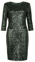 Thumbnail for your product : New Look Tall Dark Green 3/4 Sleeve Sequin Bodycon Dress