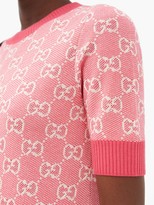 Thumbnail for your product : Gucci GG-jacquard Wool-blend Mini Dress - Pink White