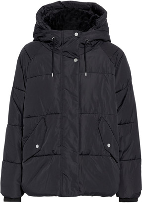 DKNY Faux Fur-trimmed Quilted Shell Hooded Jacket
