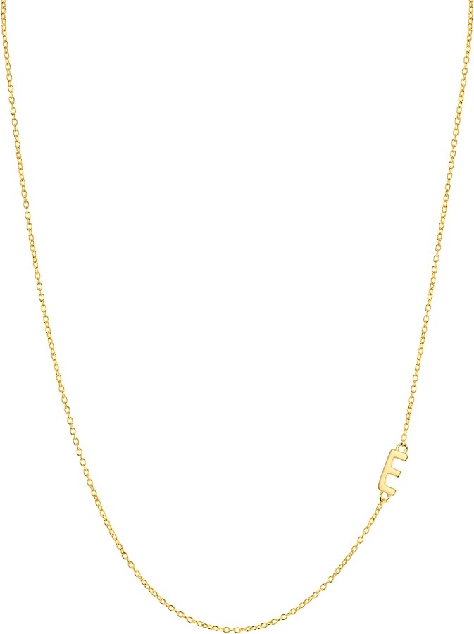 Argentovivo Asymmetrical Initial Necklace in 18K Gold-Plated Sterling Silver, 16